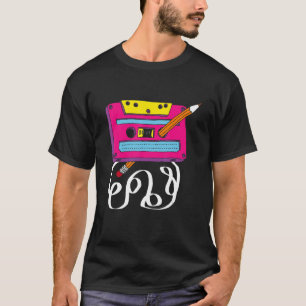 Cassettebandje Pencil 1980s Retro  Throwback T-shirt
