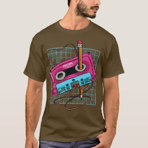  Cassettebandje Potlood 70s 80s Muziek Mix T-shirt