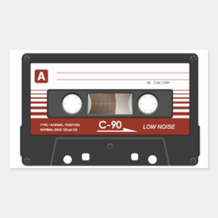 Cassettebandje Rechthoekige Sticker