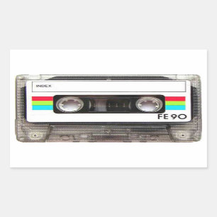 Cassettebandje rechthoekige stickers
