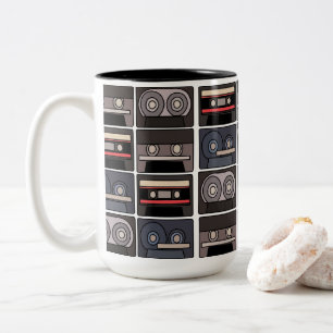 Cassettebandje Retro Tweekleurige Koffiemok