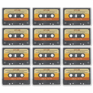 Cassettebandje Retro verjaardagsfeestje Sticker