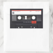 Cassettebandje rode rechthoekige Stickers (Tas)