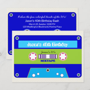 Cassettebandje van 80-jarige feestdagen kaart