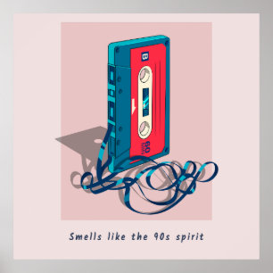 Cassettebandje van de Vintage van de jaren '90 Poster