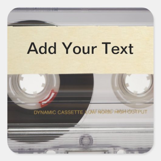 Cassettebandje Vierkante Sticker (Voorkant)