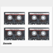 Cassettebandje voor Verjaardag Rechthoekige Sticker (Vel)