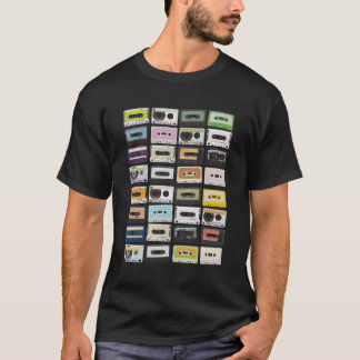 Cassettebandjes Mixtapes 1980S Radiomuziek Print T-shirt
