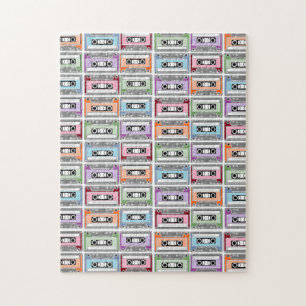 Cassettebandjes Retro Patroon Legpuzzel