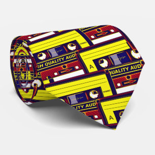 Cassettebandjes stropdas - Retro Rewind Vibes