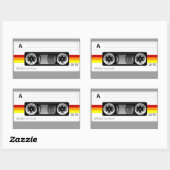 Cassettebandlabel-sticker Rechthoekige Sticker (Vel)