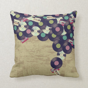 Cassettes en Records Pillow Kussen