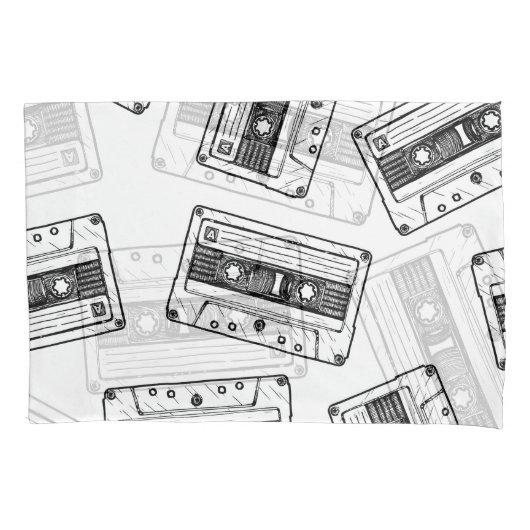 cassettes: wit gegraveerd patroon. kussensloop (Voorkant)