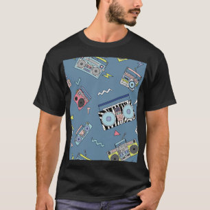 cassettespelers: Retro Naadloze Kunst T-shirt