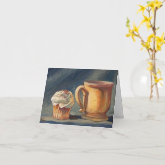 "Cassez le temps", un café et une carte de voeux (Fleur jaune)