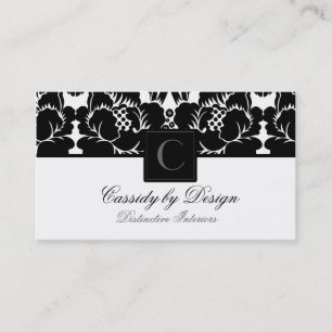 Cassidy Black Floral Damask Visitekaartje
