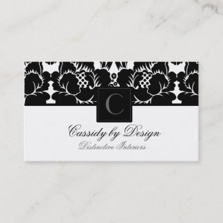 Cassidy Black Floral Damask Visitekaartje