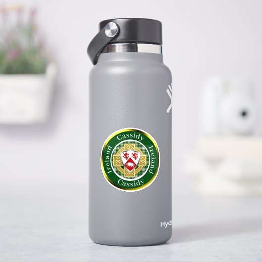 Cassidy Irish Shield & Celtic Cross gepersonalisee Sticker (HydroFlask)