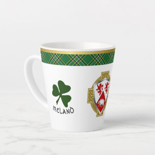 Cassidy Irish Shield & Tartan gepersonaliseerd Latte Mok