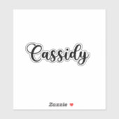 Cassidy Name - Handgeschreven kalligrafie Sticker (Vel)