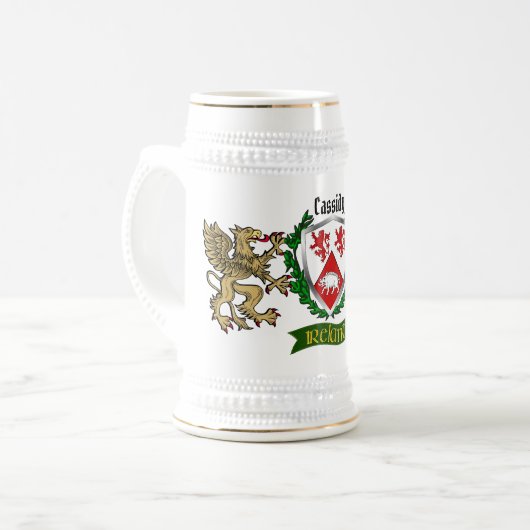 Cassidy/O'Cassidy Irish Shield gepersonaliseerd Bierpul (Voorkant links)