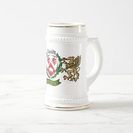 Cassidy/O'Cassidy Irish Shield gepersonaliseerd Bierpul (Voorkant rechts)