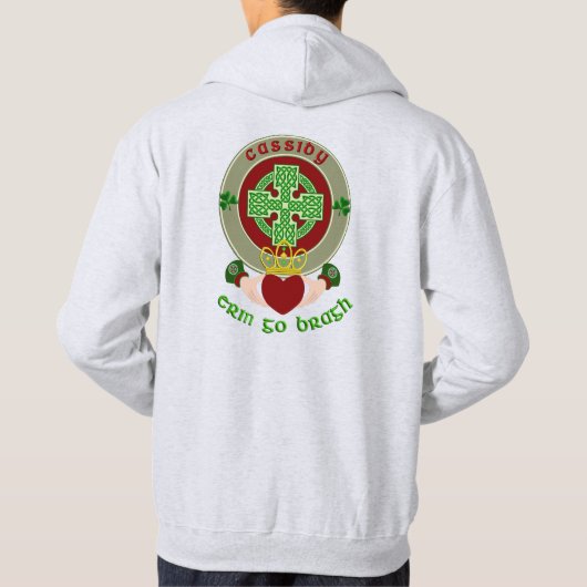 Cassidy/O'Cassidy Keltisch kruis met Claddagh Hoodie (Achterkant)