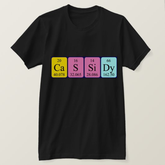Cassidy periodiek table name shirt (Design voorkant)
