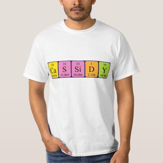 Cassidy periodiek table name shirt (Voorkant)
