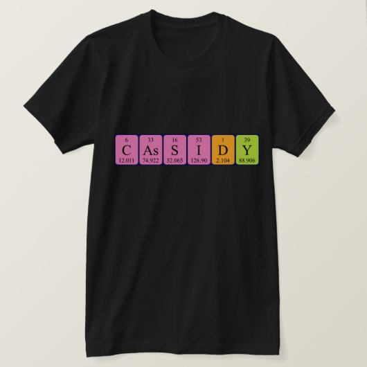 Cassidy periodiek table name shirt (Design voorkant)