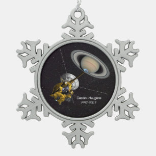 Cassini Huygens Mission to Saturn Tin Sneeuwvlok Ornament