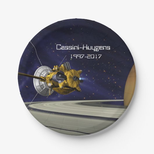 Cassini Huygens Saturn Mission Spacecraft Papieren Bordje (Voorkant)