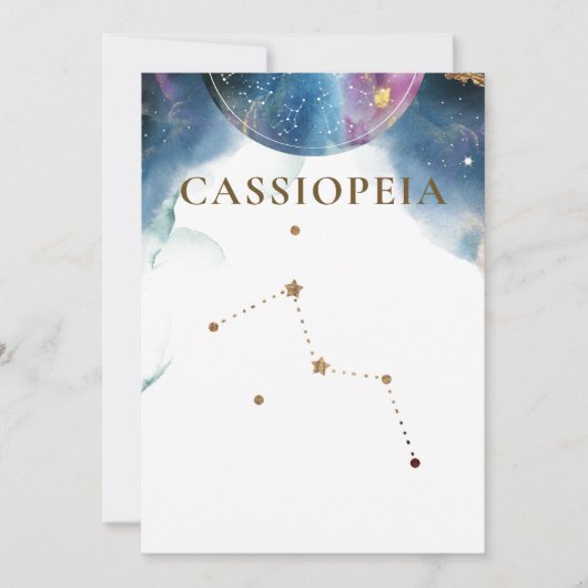 Cassiopée Constellation, Numéro de table céleste (Devant)