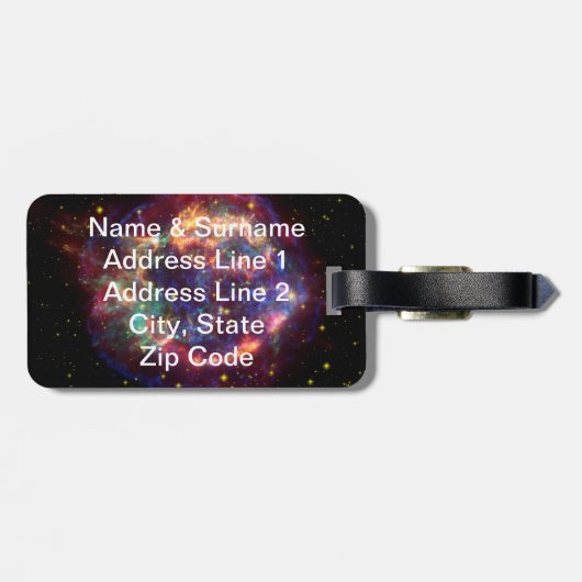 Cassiopeia Galaxy Supernova restant Bagagelabel (Achterkant horizontaal)