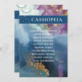 Cassiopeia Table Number Celestial Seating Chart Kaart (Voorkant / Achterkant)