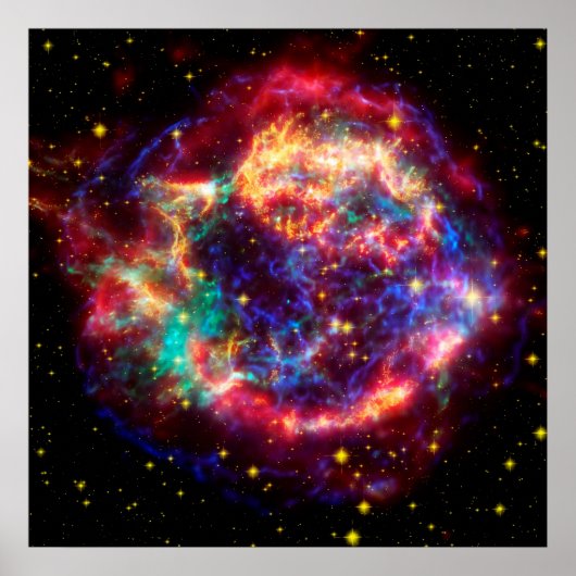 Cassiopeias Supernova Bubble - schoonheid in de ru Poster (Voorkant)