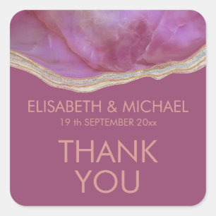 Cassis chic agaat romantisch elegant bedankt vierkante sticker