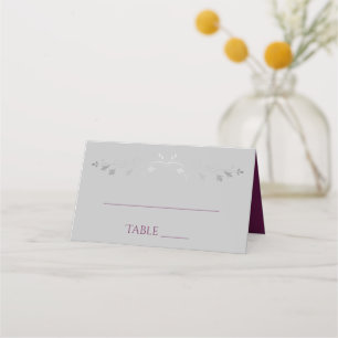 Cassis & Grey Simple Élégant Mariage Cartes de lie