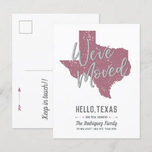 Cassis Mauve We've Moved - Texas Aankondigingskaart
