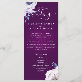 Cassis Navy Blue et Lilac Flowers programme de mar