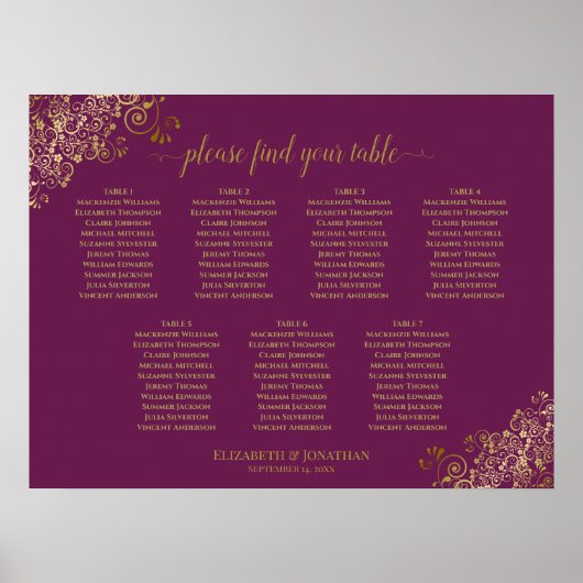 Cassis Purple & Gold 7 Tableau Mariage (Devant)