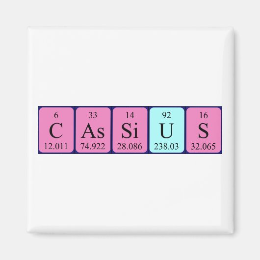 Cassius periodiek table name magnet magneet (Voorkant)