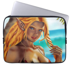 Cassja op het strand laptop sleeve