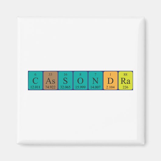 Cassondra periodiek table name magnet magneet (Voorkant)