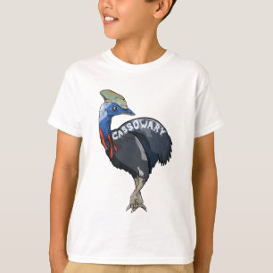 cassowary colored woth text t-shirt