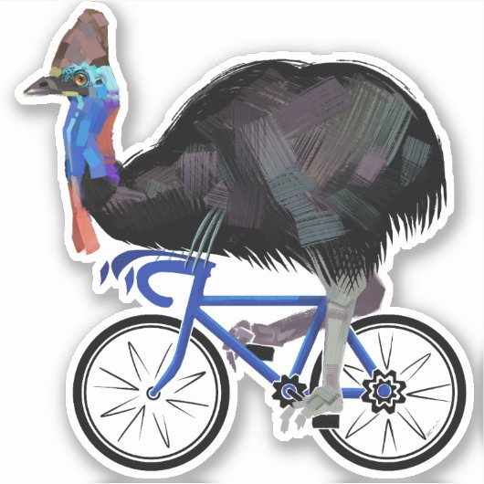 Cassowary fietsen sticker (Voorkant)
