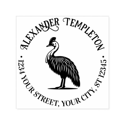 Cassowary vogel Australië Naam Retouradres Zelfinktende Stempel (Design)