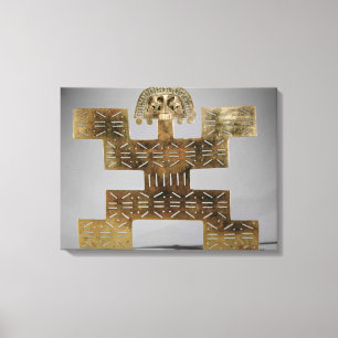 Cast Tumbaga pectoris uit Huaca del Dragon Canvas Afdruk