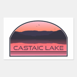 Castaic Lake California Rode Zonsopgang Rechthoekige Sticker