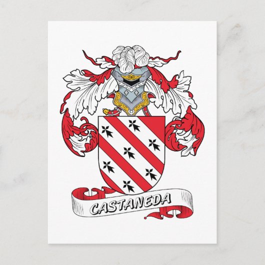 Castaneda Family Crest Briefkaart (Voorkant)